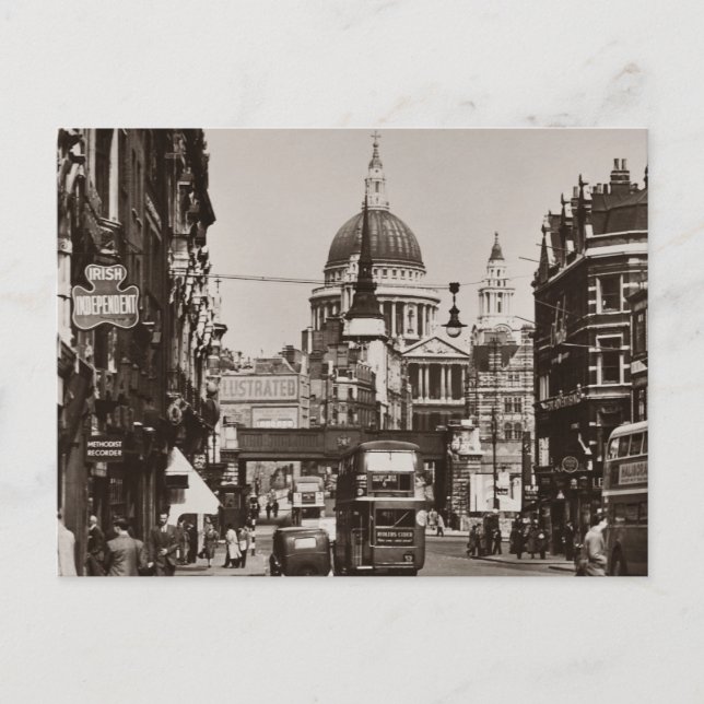 Vintage Central London Street Vykort (Framsida)