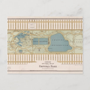Vintage Central Park Karta New York City Vykort
