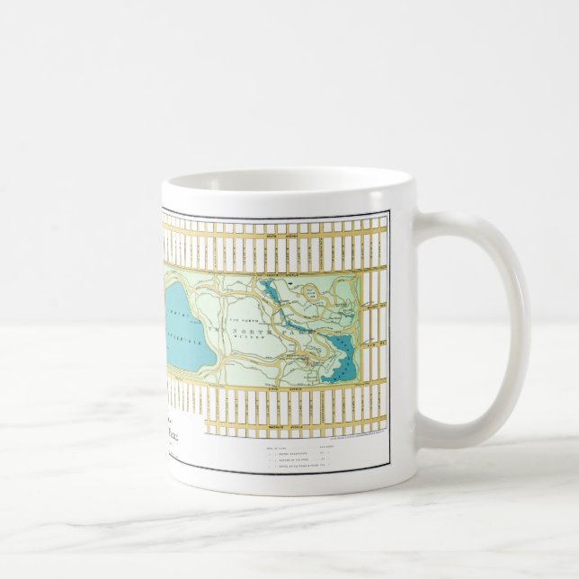 Vintage Central Park NY vägleder kartan Kaffemugg (Höger)