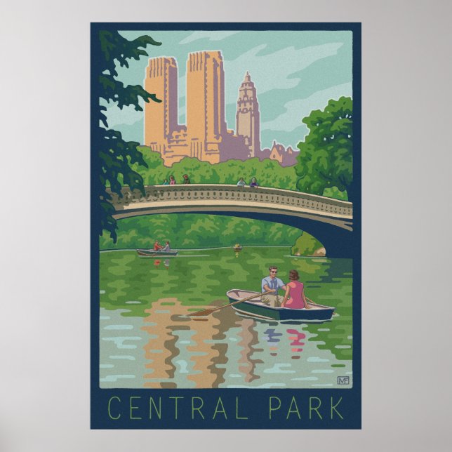 Vintage Central Park Travel Poster (Framsidan)