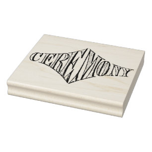 Vintage Ceremony Typography Rubber Art Frimärke Stämpel