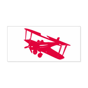 Vintage CGI Red Bi-flygplan Self Inking Rubber Fri Självfärgande Stämpel