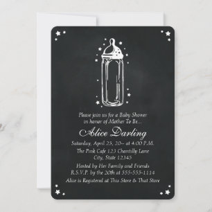 Vintage Chalkboard Baby Flaska Baby Shower Inbjudningar