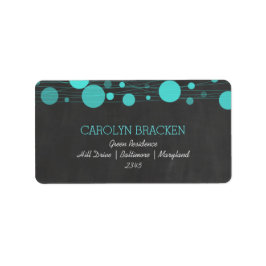 Vintage Chalkboard Blue Lantern Bröllop Adressetikett