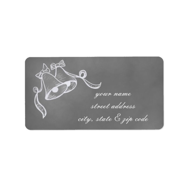 Vintage Chalkboard Bröllop Klockor Adressetiketter (Framsidan)