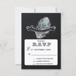 Vintage Chalkboard bröllop OSA 3,5 x 5 Kort