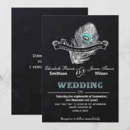 Vintage Chalkboard-bröllopsinbjudan Inbjudningar