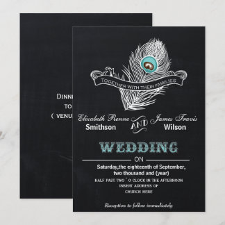 Vintage Chalkboard-bröllopsinbjudan Inbjudningar