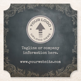 Vintage Chalkboard Company Business Logotyp Underlägg Papper