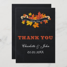 Vintage Chalkboard fall bröllop Tack Inbjudningar