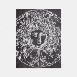 vintage chalkboard Grekisk mytologi Gorgon medusa Fleecefilt