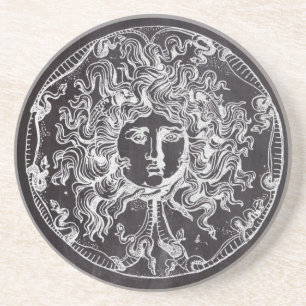 vintage chalkboard Grekisk mytologi Gorgon medusa Underlägg Sandsten