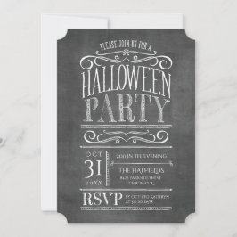Vintage Chalkboard Halloween fest Inbjudan