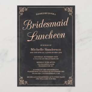 Vintage Chalkboard Möhippa Luncheon Inbjudningar