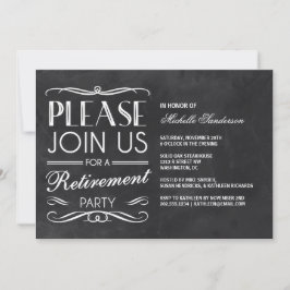 Vintage Chalkboard Pension Party Inbjudningar