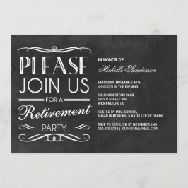 Vintage Chalkboard Pension Party Inbjudningar
