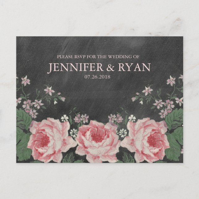 Vintage Chalkboard Ro OSA vykort (Framsida)