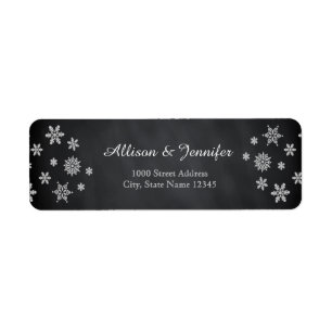 Vintage Chalkboard snowflake helgdag Label Adress Returadress Etikett