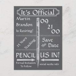 Vintage Chalkboard Stil Pension Spara datum Meddelande Vykort