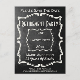 Vintage Chalkboard Stil Spara datum Pension Meddelande Vykort