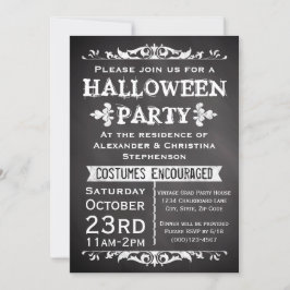 Vintage Chalkboard-tecken Halloween fest Inbjudningar