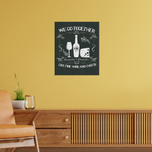Vintage Chalkboard Vi går tillsammans med typograf Poster