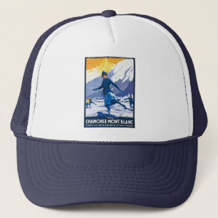 Vintage Chamonix - Mont Blanc affisch Truckerkeps