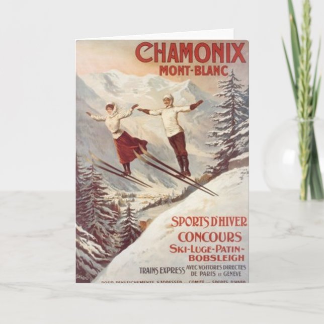 Vintage Chamonix, Mont Blanc, frankriken - Kort (Framsida)