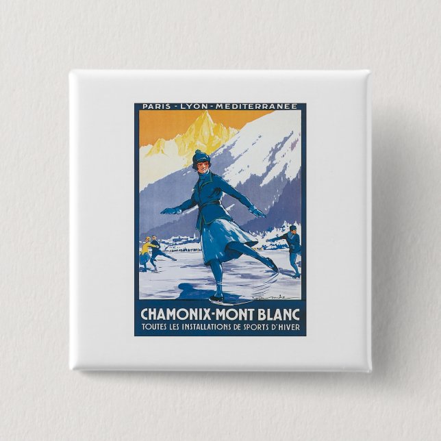Vintage Chamonix Mont Blanc Knapp (Framsida)