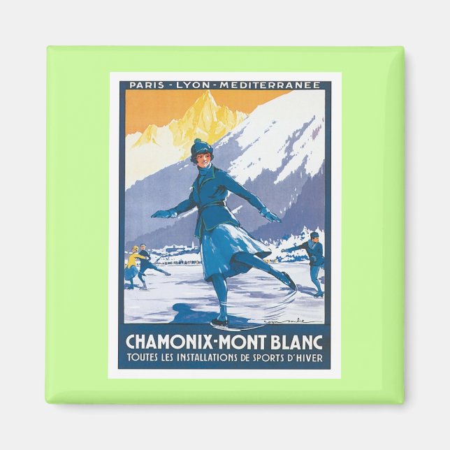 Vintage Chamonix Mont Blanc Magnet (Framsidan)