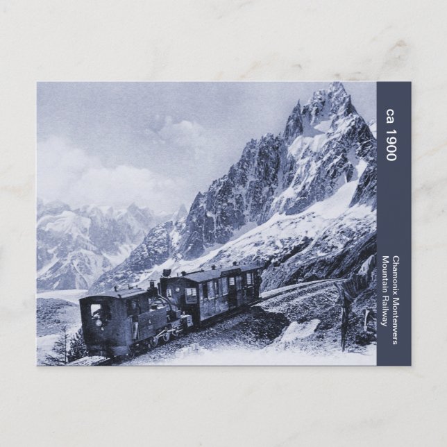 vintage Chamonix Mont Blanc Mountain Railway Vykort (Framsida)