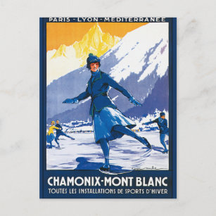 Vintage Chamonix - Mont Blanc Poster Vykort