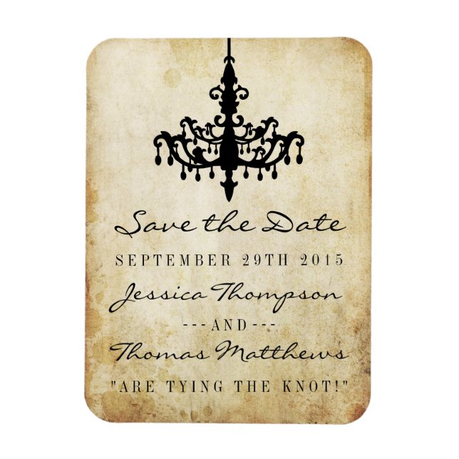 Vintage Chandelier Bröllop Collection Magnet (Vertikal)