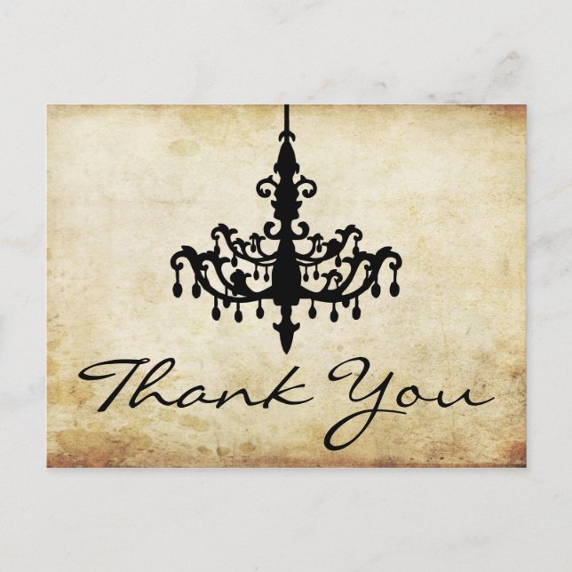 Vintage Chandelier Bröllop Collection Vykort (Framsida)