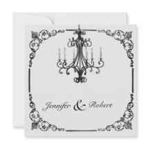 Vintage Chandelier-bröllopsinbjudan