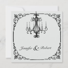 Vintage Chandelier-bröllopsinbjudan Inbjudningar