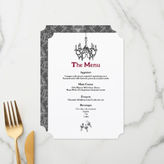 Vintage Chandelier Menu Meny