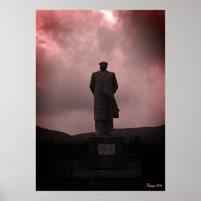 Vintage Changsha Mao Tse Tung-staty Poster (Framsidan)