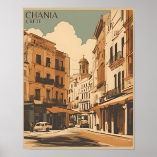 Vintage Chania City Souvenirs reta greece resa Poster