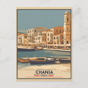Vintage Chania Stad Souvenirs Kreta Grekland resa Vykort
