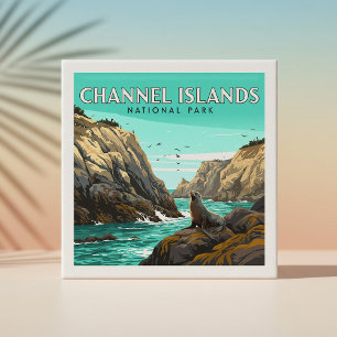 Vintage Channel Islands nationalpark Kakelplatta