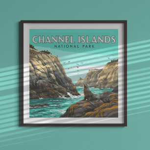 Vintage Channel Islands nationalpark Poster