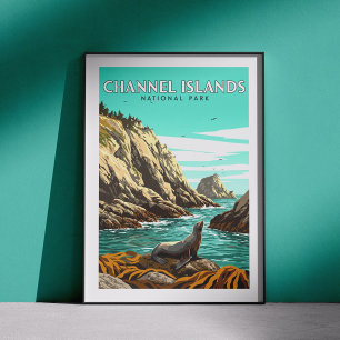 Vintage Channel Islands nationalpark Poster