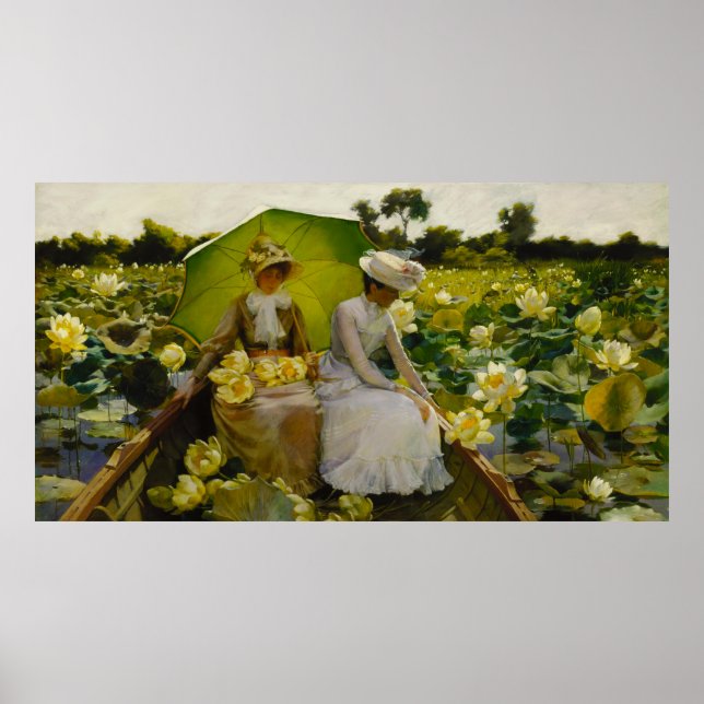 Vintage Charles Courtney Curran Lotus Lilies Poster (Framsidan)