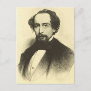 Vintage Charles Dickens Porträtt Vykort