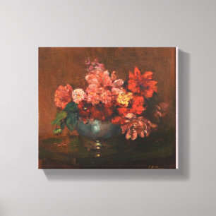 Vintage Charles Ethan Porter still Life with Dahli Canvastryck