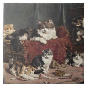 Vintage Charles Van den Eycken Playtime Kakelplatta