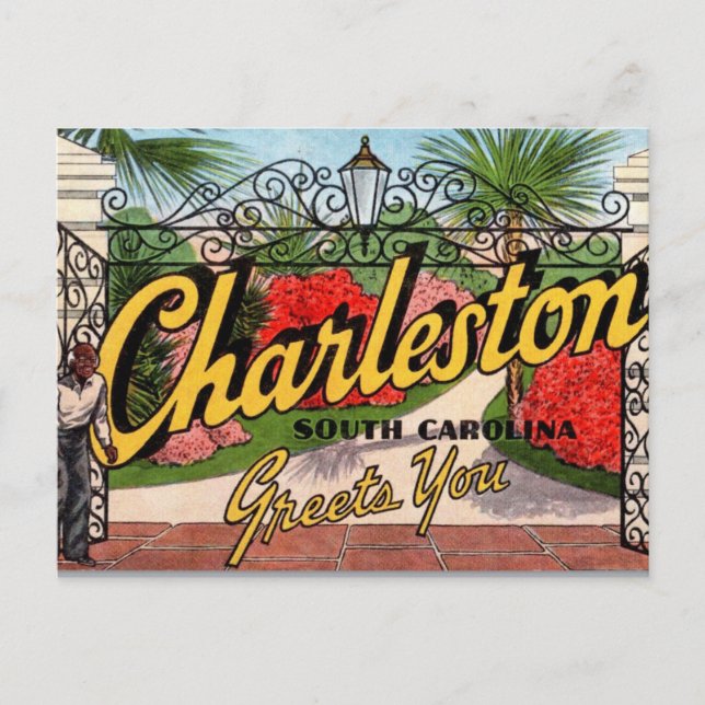 Vintage Charleston SC vykort (Framsida)