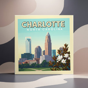 Vintage Charlotte North Carolina Kakelplatta
