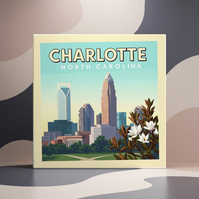 Vintage Charlotte North Carolina Kakelplatta (Skapare uppladdad)